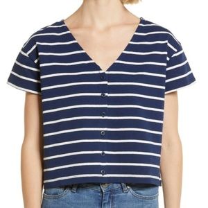 SOLD-Madewell striped button up top